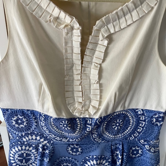 Maggy London London Times Blue White Work Dress 12 - Picture 3 of 6